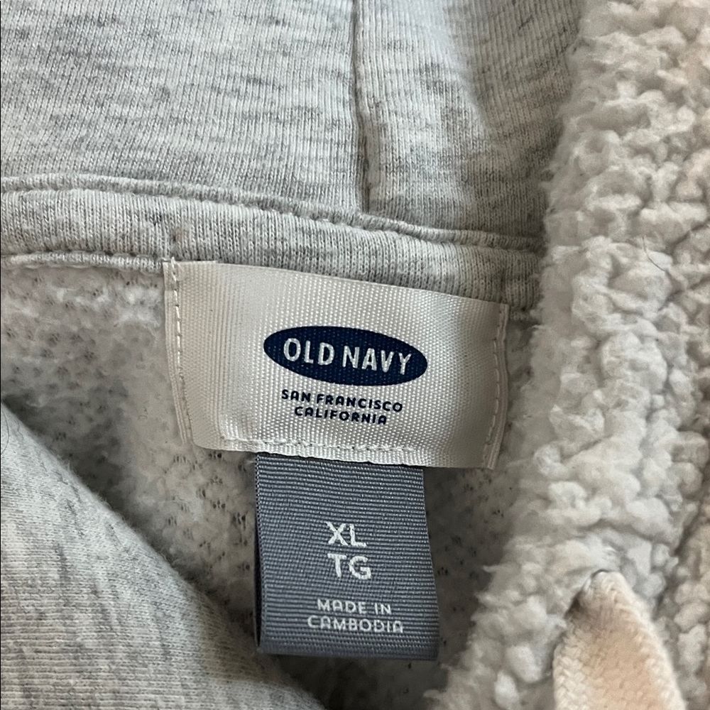 Old Navy Light Gray Sherpa Hoodie - Picture 3 of 3